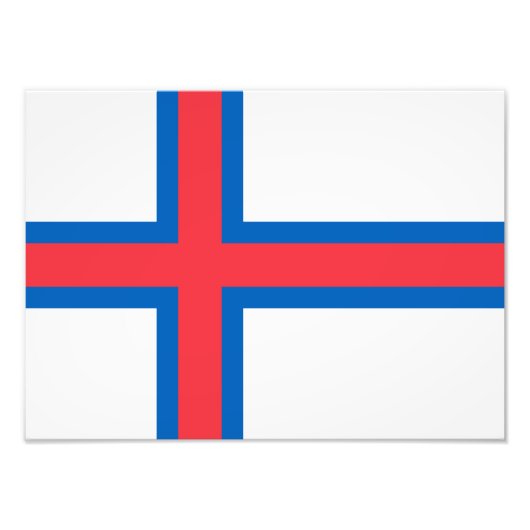 Vlag van Faeröer Foto Afdruk (Voorkant)