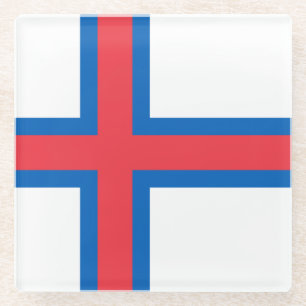 Vlag van Faeröer Glazen Onderzetter
