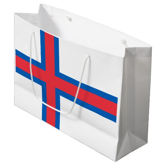 Vlag van Faeröer Groot Cadeauzakje (Voorkant Gekanteld)