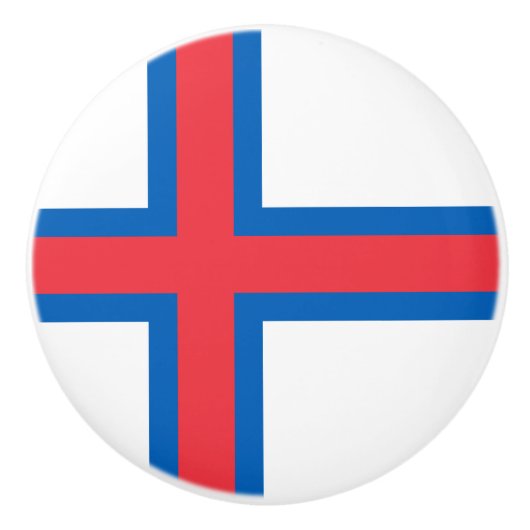 Vlag van Faeröer Keramische Knop (Voorkant)