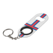 Vlag van Faeröer Mini Flessenopener (Voorkant Gekanteld)