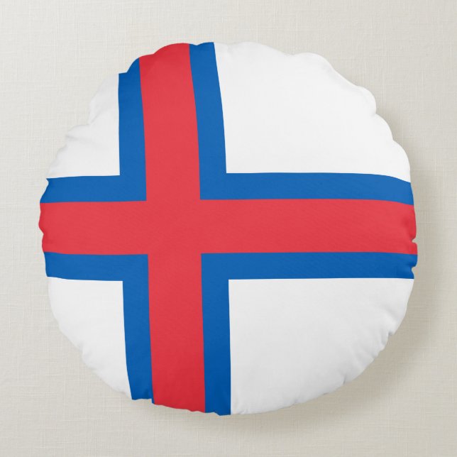 Vlag van Faeröer Rond Kussen (Voorkant)