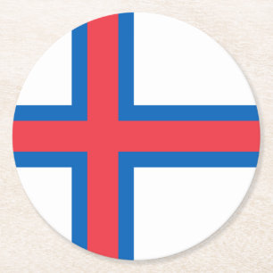 Vlag van Faeröer Ronde Kartonnen Onderzetter