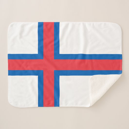 Vlag van Faeröer Sherpa Deken (Voorkant (horizontaal))