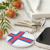 Vlag van Faeröer Sleutelhanger (Voorkant Rechts)