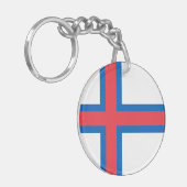 Vlag van Faeröer Sleutelhanger (Voorkant Links)