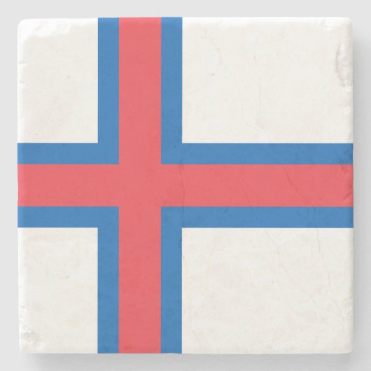 Vlag van Faeröer Stenen Onderzetter (Voorkant)
