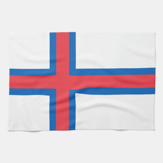 Vlag van Faeröer Theedoek (Horizontaal)
