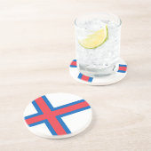 Vlag van Faeröer Zandsteen Onderzetter (Zijkant)