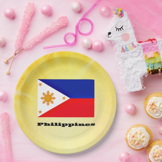 Vlag van Filipijnen, archipel, Papieren Bordje (Feest)