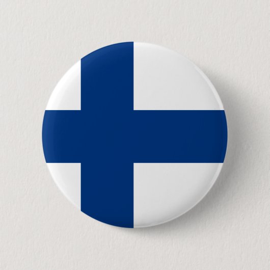 Vlag van Finland Blauw Kruis op Witte Badge Pin Ronde Button 5,7 Cm (Voorkant)
