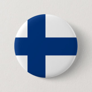 Vlag van Finland Blauw Kruis op Witte Badge Pin Ronde Button 5,7 Cm