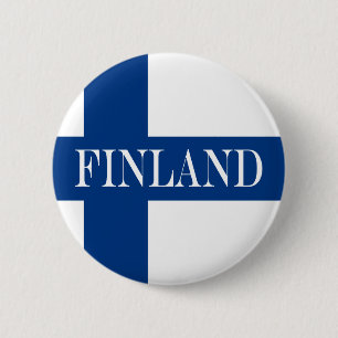 Vlag van Finland Blauwe DwarsSuomi Ronde Button 5,7 Cm