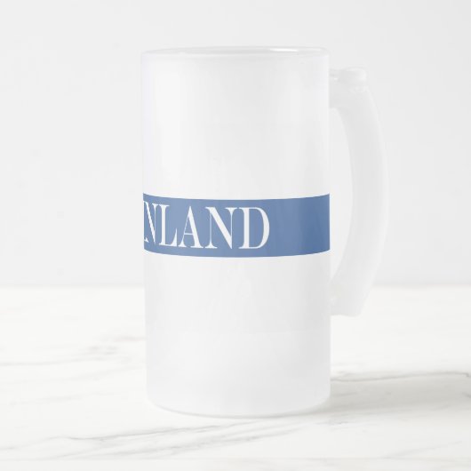 Vlag van Finland Blue Cross Suomi Matglas Bierpul (Voorkant rechts)