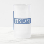 Vlag van Finland Blue Cross Suomi Matglas Bierpul (Center)