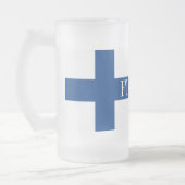 Vlag van Finland Blue Cross Suomi Matglas Bierpul (Links)