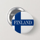 Vlag van Finland Blue Cross Suomi Ronde Button 5,7 Cm (Voorkant /achterkant)