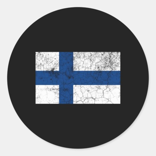 Vlag van Finland Finse vlag Ronde Sticker (Voorkant)