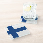 Vlag van Finland Glazen Onderzetter (Schuin)