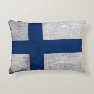 Vlag van Finland Grunge Accent Kussen