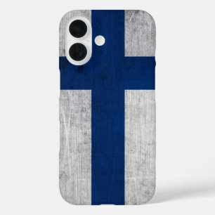 Vlag van Finland Grunge iPhone 16 Hoesje