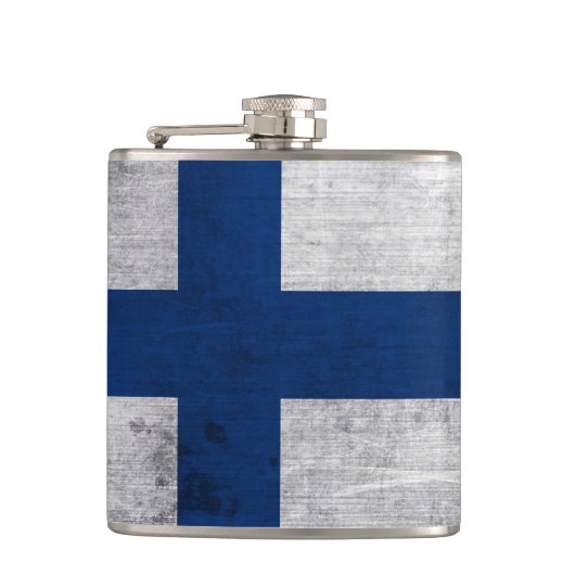 Vlag van Finland Grunge Heupfles (Voorkant)