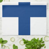 Vlag van Finland Kitchen Towel Theedoek (Gevouwen)