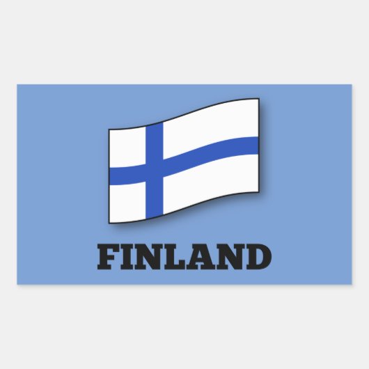 Vlag van Finland ontwerp Rechthoekige Sticker (Voorkant)