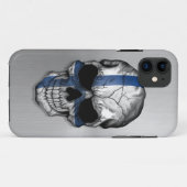 Vlag van Finland op een stalen schedel Case-Mate iPhone Case (Achterkant (horizontaal))