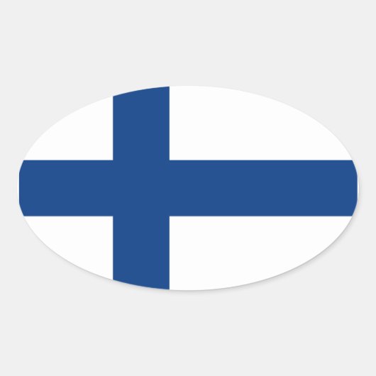 Vlag van Finland Oval Sticker (Voorkant)