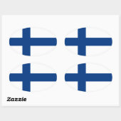 Vlag van Finland Oval Sticker (Vel)