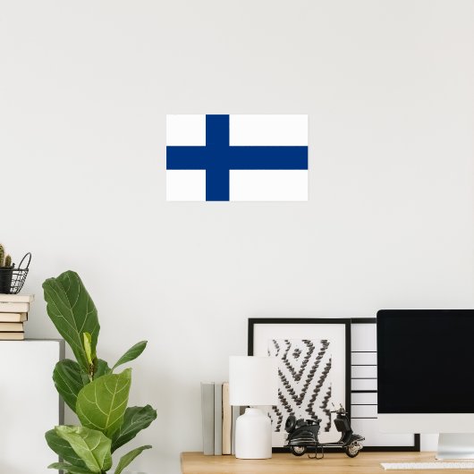Vlag van Finland Poster (Thuiskantoor)