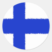 Vlag van Finland Ronde Sticker (Voorkant)