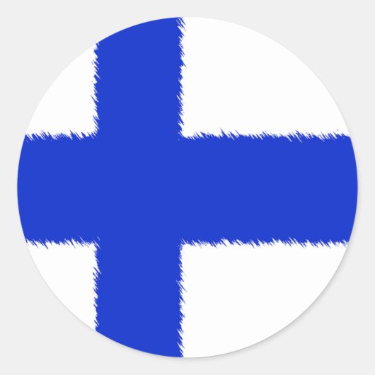Vlag van Finland Ronde Sticker (Voorkant)