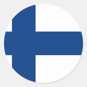 vlag van Finland - Suomen lippu - Finse vlag Ronde Sticker