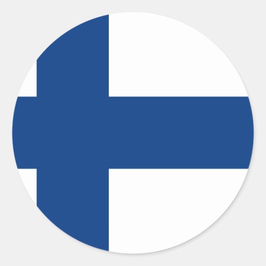 vlag van Finland - Suomen lippu - Finse vlag Ronde Sticker (Voorkant)