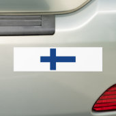 vlag van Finland - Suomen Lippu - Siniristilippu Bumpersticker (Op auto)
