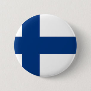 vlag van Finland - Suomen Lippu - Siniristilippu Ronde Button 5,7 Cm