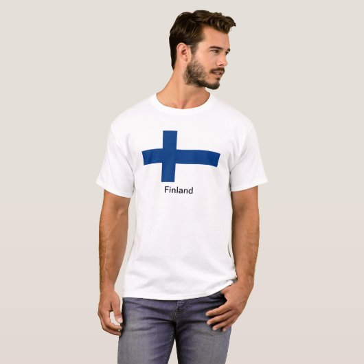 Vlag van Finland T-shirt (Voorkant volledig)