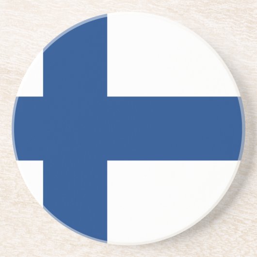 Vlag van Finland Zandsteen Onderzetter (Voorkant)