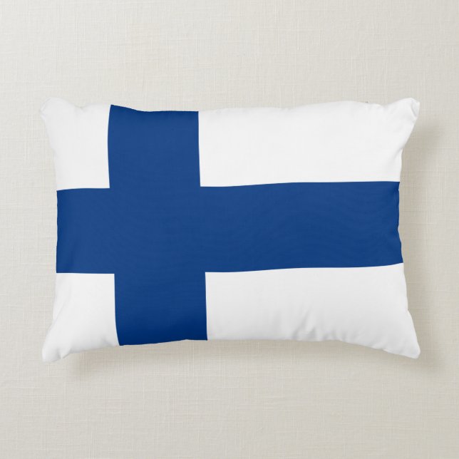 Vlag van Finse blauwe vlag Accent Kussen (Voorkant)