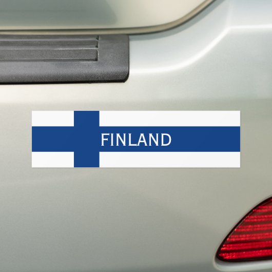 Vlag van Finse blauwe vlag Bumpersticker (Op auto)