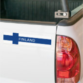Vlag van Finse blauwe vlag Bumpersticker (Op Truck)