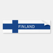 Vlag van Finse blauwe vlag Bumpersticker (Voorkant)
