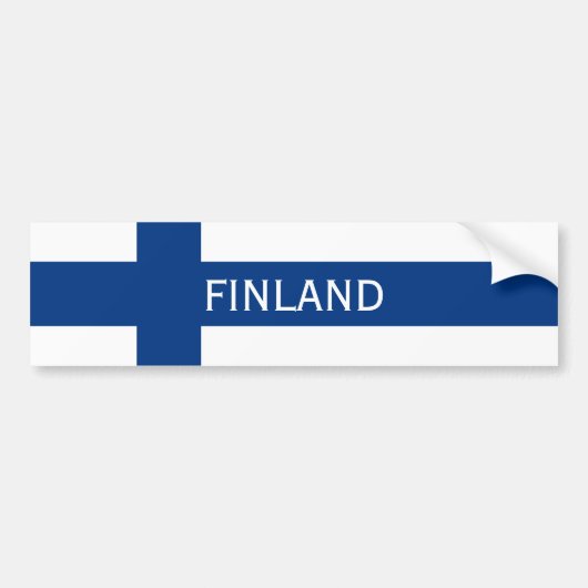Vlag van Finse blauwe vlag Bumpersticker (Voorkant)