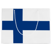 Vlag van Finse blauwe vlag Groot Cadeauzakje (Voorkant)