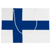 Vlag van Finse blauwe vlag Groot Cadeauzakje (Achterkant)