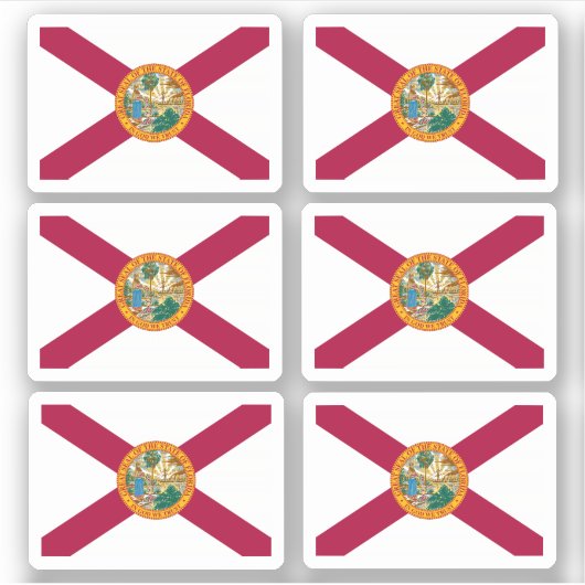 Vlag van Florida, Amerikaanse vlag Sticker (Voorkant)