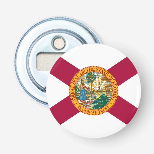 Vlag van Florida Button Flesopener (Voorkant)
