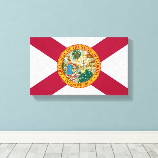 vlag van Florida Canvas Afdruk (Insitu (Houten vloer))